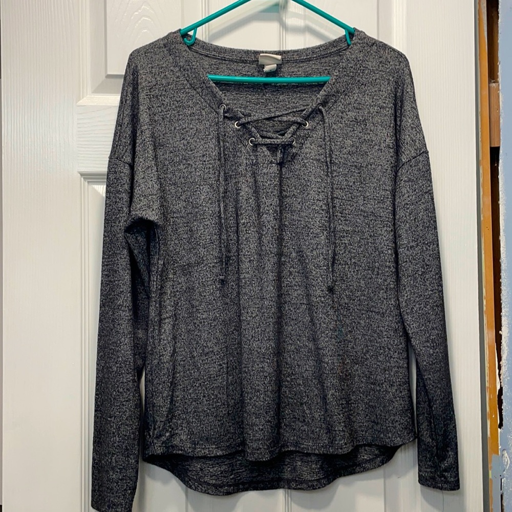 Soft Front Tie Long Sleeve Tee